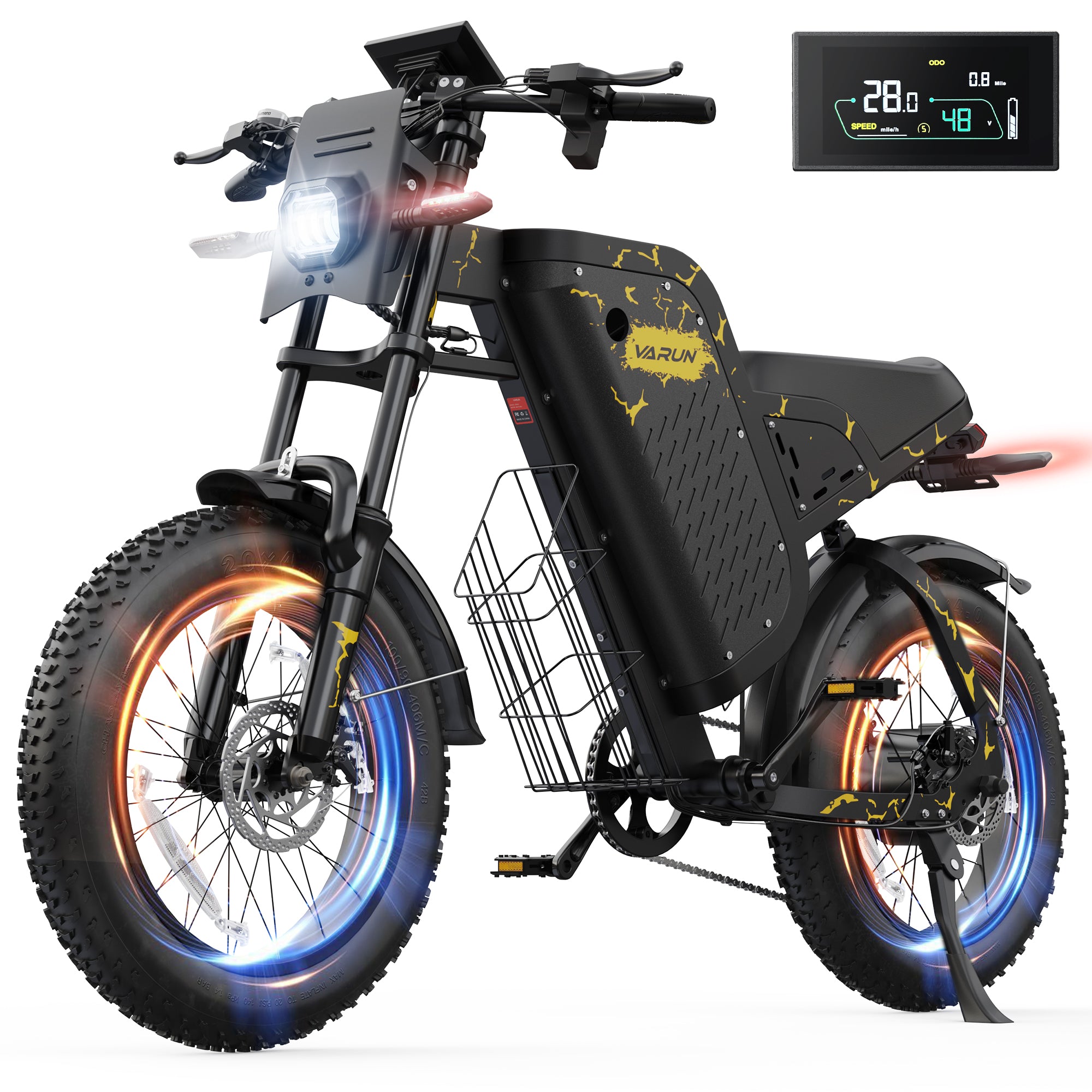 VARUN X-Plorer Raptor 20"Electric Bike 1000W Peak Motor 45KM/H Max Speed 48V 20.8Ah Battery