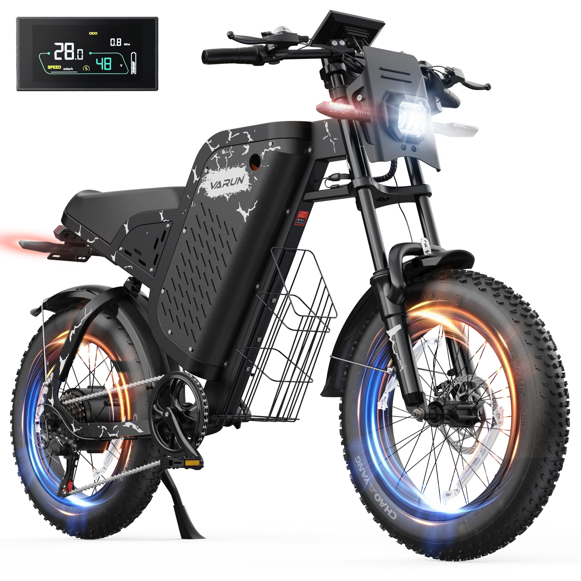VARUN X-Plorer Raptor 20"Electric Bike 1000W Peak Motor 45KM/H Max Speed 48V 20.8Ah Battery