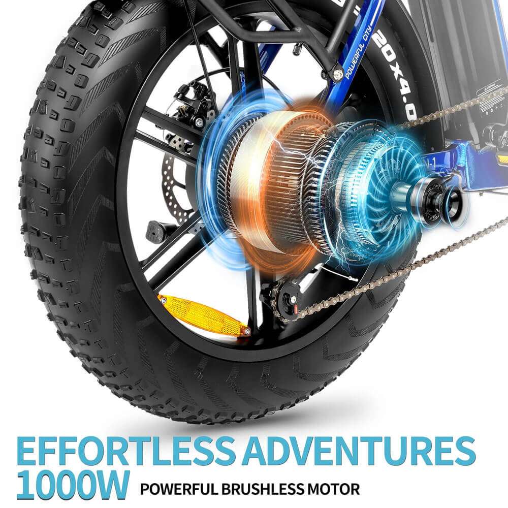 Ridstar MN-20 20"Electric Bike 1500W Peak Motor 30MPH Max Speed 48V 15Ah Battery