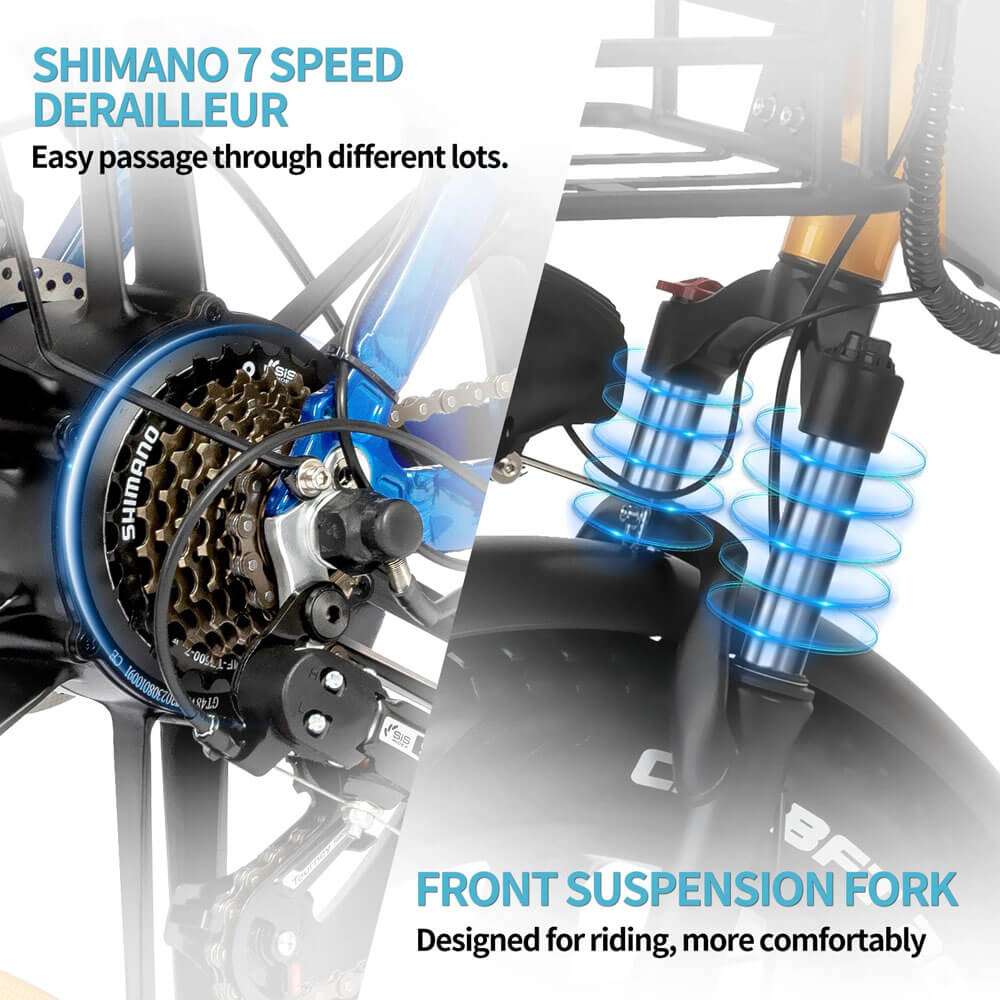 Ridstar MN-20 20"Electric Bike 1500W Peak Motor 30MPH Max Speed 48V 15Ah Battery