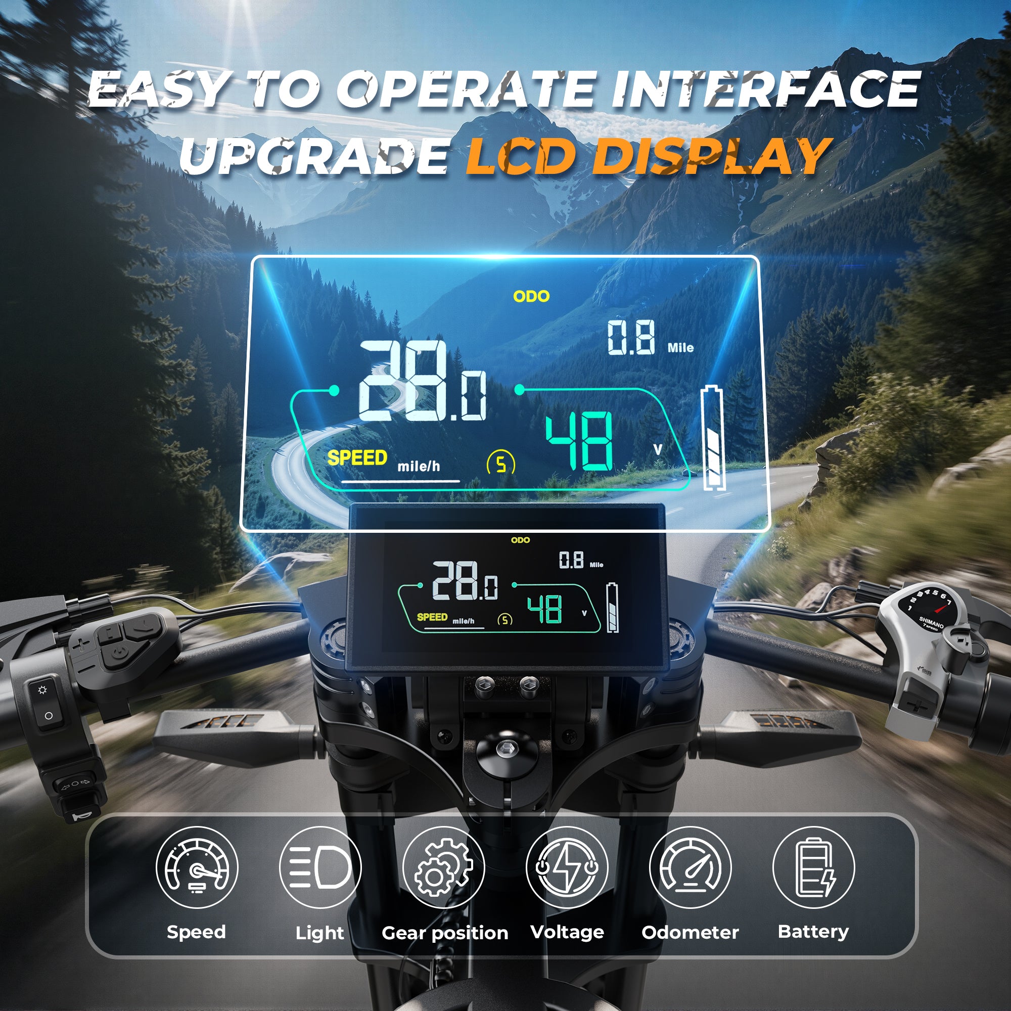 VARUN X-Plorer Raptor 20"Electric Bike 1000W Peak Motor 45KM/H Max Speed 48V 20.8Ah Battery