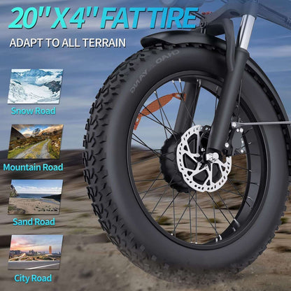 Ridstar H20 Pro Electric Bike 2000W Motor Peak 31MPH 48V 23Ah Battery