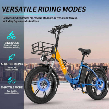 Ridstar MN-20 Electric Bike 1500W Motor Peak 30MPH 48V 15Ah Battery