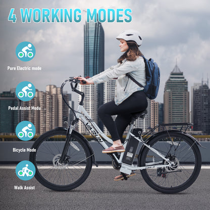 VARUN C26-2 26"Electric Bike 750W Peak Motor 32KM/H Max Speed 48V 7.8Ah Battery