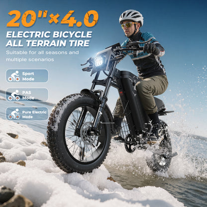 VARUN X-Plorer Raptor 20"Electric Bike 1000W Peak Motor 45KM/H Max Speed 48V 20.8Ah Battery