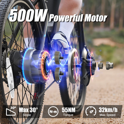 VARUN M26-2 26"Electric Bike 750W Peak Motor 32KM/H Max Speed 48V 7.8Ah Battery