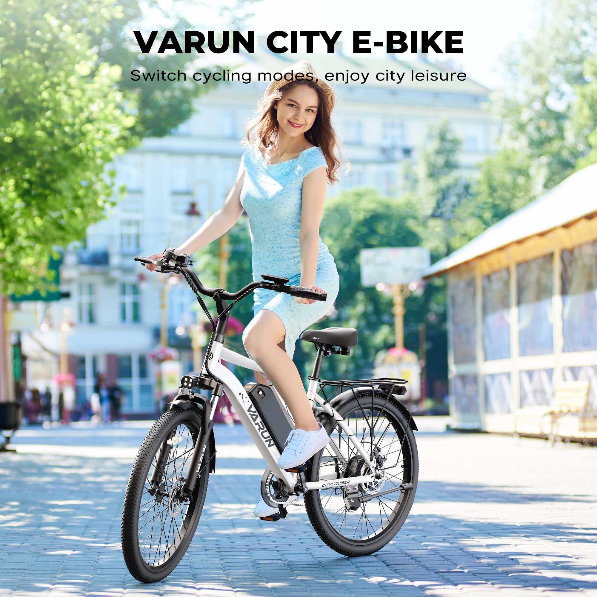 VARUN CITY CRUISER 26"Electric Bike 750W Peak Motor 32KM/H Max Speed 48V 7.8Ah Battery